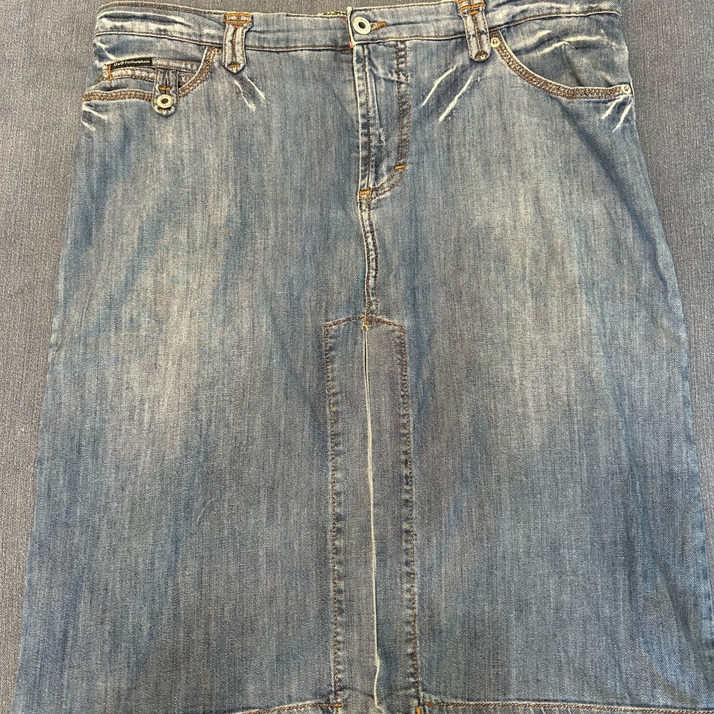 DOLCE & GABBANA D&G denim Slit Short Mini Skirt Women Size 36 Floral READ